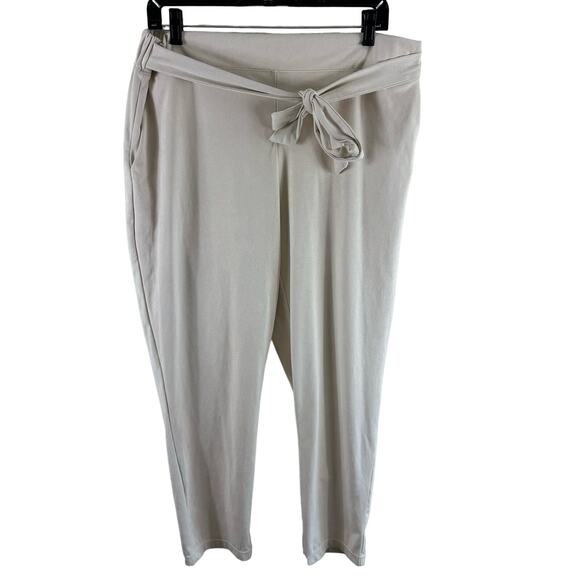 One by Chapter One NWT Cream Elastic Waistband Suede Jogger Pants Size L - Picture 1 of 8